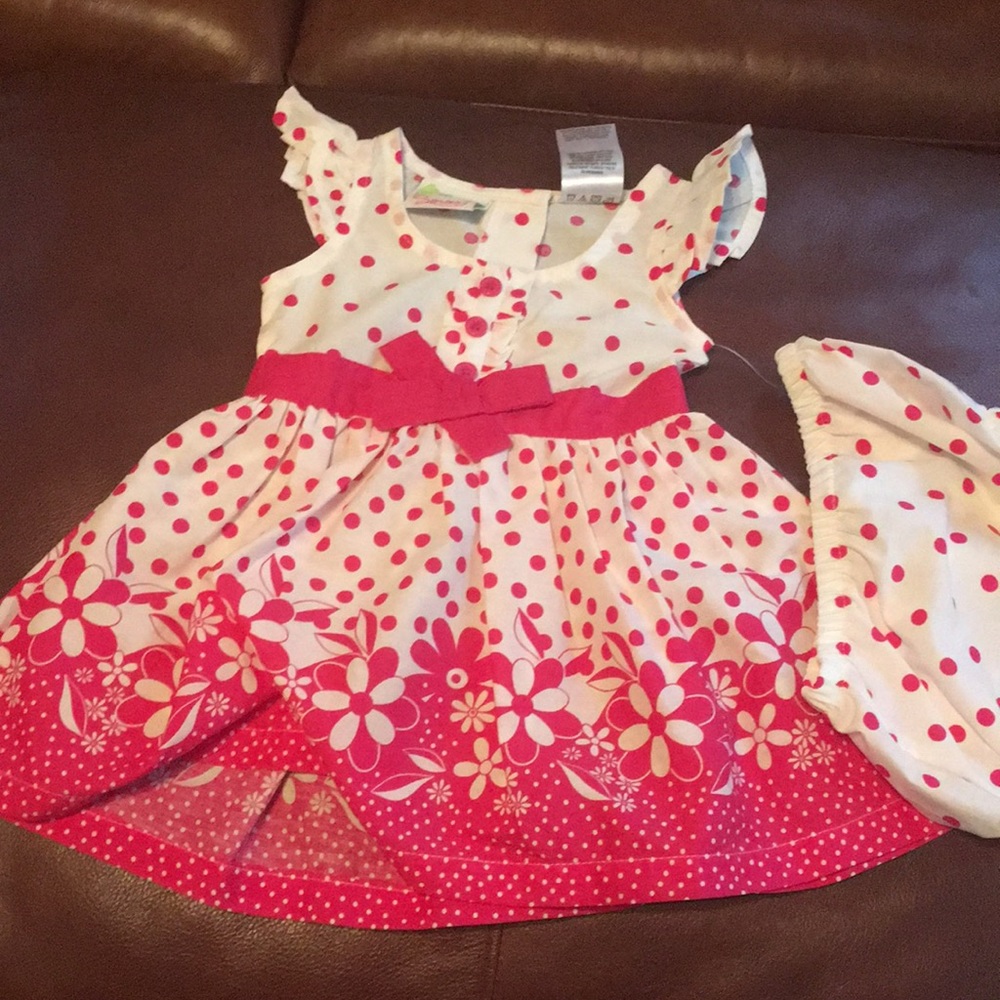 Pink and white polka dot sundress